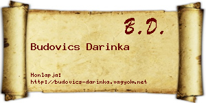 Budovics Darinka névjegykártya